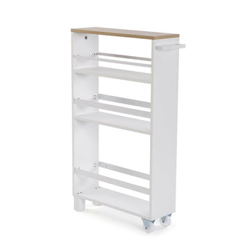 Kitchen Trolley Versa White Metal MDF Wood 15 x 79 x 50 cm