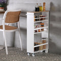 Kitchen Trolley Versa White Metal MDF Wood 15 x 79 x 50 cm