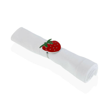 Napkin ring Versa Metal Zinc Alloy 5,5 x 4,5 x 4,5 cm Strawberry