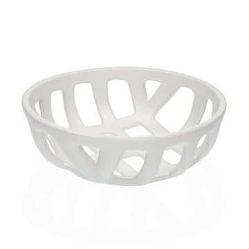 Fruit Bowl Versa White Ceramic Dolomite 26,4 x 8,5 x 26,4 cm