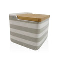 Salt Shaker with Lid Versa Grey Ceramic Bamboo Dolomite Stripes 12,2 x 11,5 x 12,2 cm