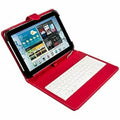 Hülle für Tablet und Tastatur Silver Electronics 111916140199 Rot Qwerty Spanisch 9"-10.1"