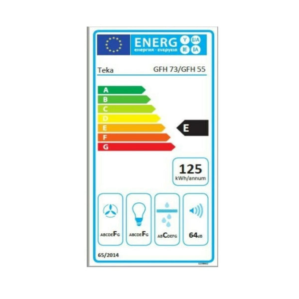 Hotte standard Teka GFH 55 55 cm 329 m3/h 69 dB 215W Argenté Acier