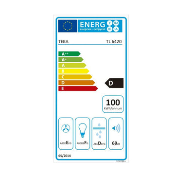 Hotte standard Teka 43870023 60 cm 354 m3/h 69 dB 286W Blanc Noir