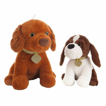 Plush Toy Dog 32 cm Black Beige Brown Polyester Acrylic (32 cm)