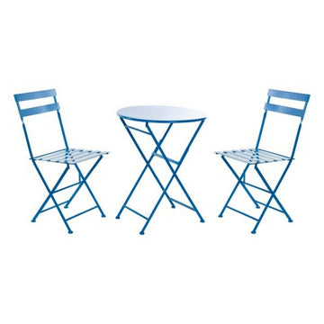 Table set with 2 chairs DKD Home Decor MB-166634 Blue 80 cm 60 x 60 x 70 cm (3 pcs)