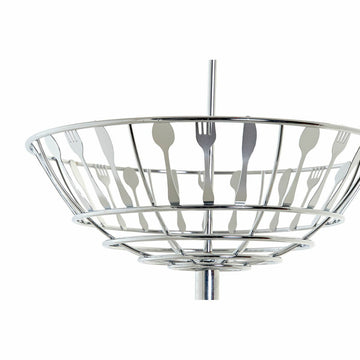 Fruit Bowl DKD Home Decor Silver Metal Plastic 28 x 28 x 40 cm