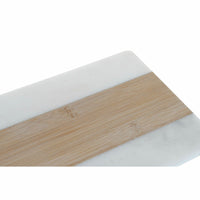 Cutting board DKD Home Decor White Natural Bamboo Marble Plastic Rectangular 38 x 18 x 1 cm