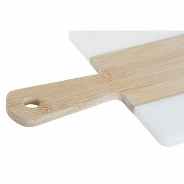 Cutting board DKD Home Decor White Natural Bamboo Marble Plastic Rectangular 38 x 18 x 1 cm