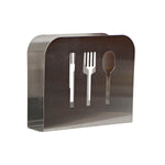 Napkin holder DKD Home Decor Pieces of Cutlery Silver Stainless steel 15 x 4 x 12,5 cm