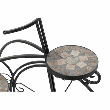 Cache-pot DKD Home Decor Bicyclette Céramique Mosaïque Noir Forge (70 x 28 x 57 cm)