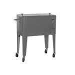 Fridge DKD Home Decor With wheels Grey Dark grey Steel polypropylene 56 L 74 x 43 x 80 cm (74 x 43 x 80 cm)