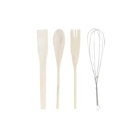 Set of Kitchen Utensils DKD Home Decor Dolomite MDF Wood 12 x 12 x 22 cm Flowers