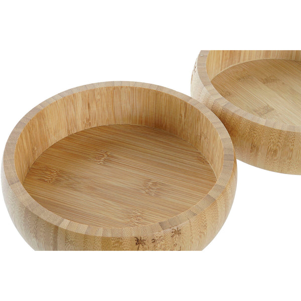 Salad Bowl DKD Home Decor Natural Bamboo 20 x 20 x 5 cm