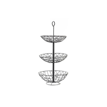 Fruit Bowl DKD Home Decor 28 x 28 x 58 cm Black Metal