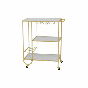 Chariot de service DKD Home Decor Blanc Doré Métal Bois MDF 66,5 x 40 x 80 cm