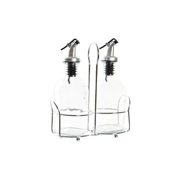 Huilier DKD Home Decor Vinaigrier Transparent Métal Verre (2 Unités) (2 pcs)