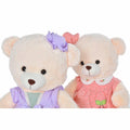 Teddy Bear DKD Home Decor Dress 42 x 20 x 50 cm Beige Pink Lilac Children's Bear (2 Units)