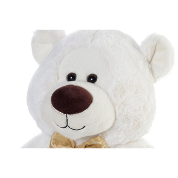 Teddy Bear DKD Home Decor Bow tie White Golden Metal Children's Bear 30 x 40 cm 25 x 25 x 30 cm