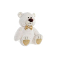 Teddy Bear DKD Home Decor Bow tie White Golden Metal Children's Bear 30 x 40 cm 25 x 25 x 30 cm