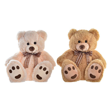 Teddy Bear DKD Home Decor Lasso 35 x 30 x 41 cm Beige Brown Children's Bear (2 Units)