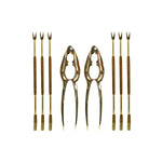 Meeresfrüchte-Set DKD Home Decor Gold Edelstahl 8 Stücke 3 x 3 x 15 cm