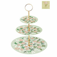 Coupe à fruits DKD Home Decor Vert Beige Métal Porcelaine 27 x 27 x 34 cm