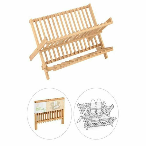 Folding Draining Rack for Kitchen DKD Home Decor 42 x 27,5 x 38 cm Natural