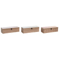 Teebox DKD Home Decor 30 x 9 x 8 cm Kristall Rosa Weiß 3 Stücke Holz MDF