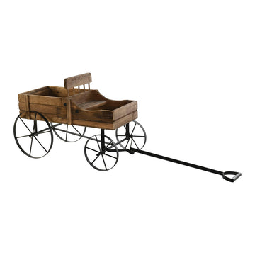 Chariot de Jardin DKD Home Decor Noir Brun foncé Bois Métal Sapin Bois Recyclé Bois d'épicéa 60 x 31 x 57 cm