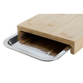Cutting board DKD Home Decor Natural Bamboo Stainless steel 28 x 21,5 x 4,2 cm