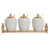 Sugar Bowl DKD Home Decor White Natural Bamboo Porcelain 31 x 9 x 7 cm 4 Pieces