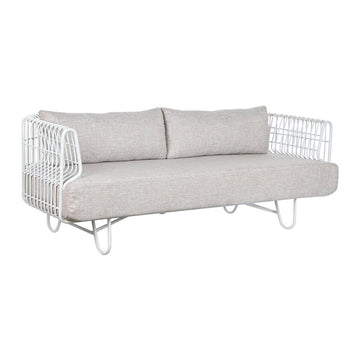 Sofa Home ESPRIT Weiß Beige Metall 180 x 66 x 66 cm