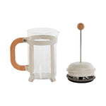 Cafetière with Plunger Home ESPRIT White Natural Stainless steel 800 ml 15 x 10 x 22 cm