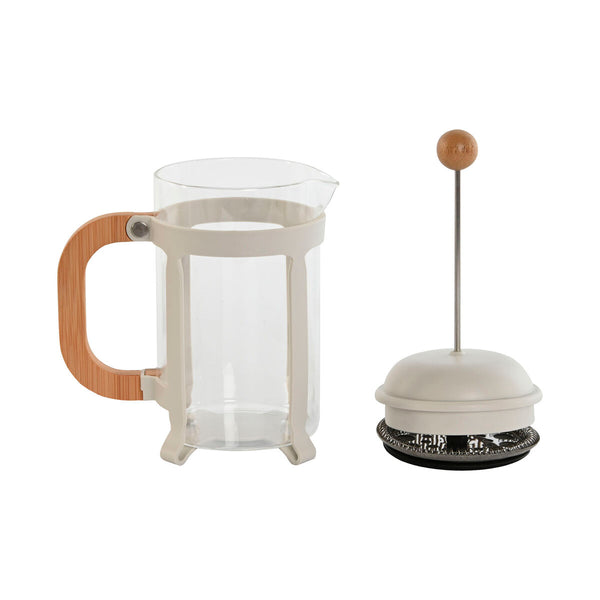 Cafetière with Plunger Home ESPRIT White Natural Stainless steel 800 ml 15 x 10 x 22 cm