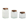 3 Tubs Home ESPRIT Natural Crystal Acacia 500 ml 750 ml 1 L 9,5 x 9,5 x 17,5 cm