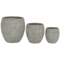 Set de pots de fleurs Home ESPRIT Gris Fibre de Verre Magnésium 55 x 55 x 55,5 cm (3 Unités)