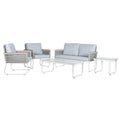 Tisch mit 3 Sesseln Home ESPRIT Grau Stahl Polycarbonat 128 x 69 x 79 cm