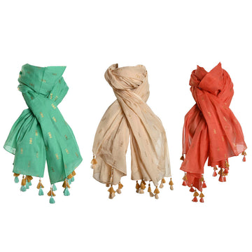 Handkerchief Home ESPRIT Green Beige Coral (3 Units)