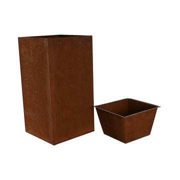 Set de pots de fleurs Home ESPRIT Métal 25 x 25 x 50 cm (2 Unités)