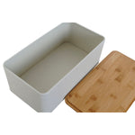 Breadbasket Home ESPRIT White Beige Metal Acacia 33 x 18 x 12 cm (2 Units)