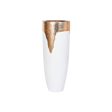 Planter Home ESPRIT White Golden Fibre Modern 40 x 40 x 105 cm