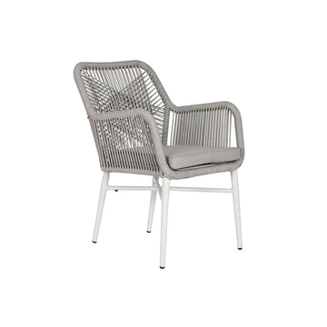 Gartenstuhl Home ESPRIT Weiß Grau Aluminium Synthetischer Rattan 57 x 63 x 84 cm