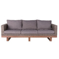 Garden sofa Patsy Grey Aluminium Rattan Acacia 220 x 89 x 64,50 cm