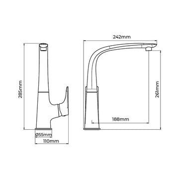 Mixer Tap EDM 01132 Cascais Silver Stainless steel Brass Zinc Sink