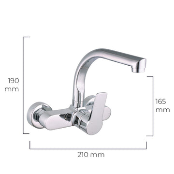 Mixer Tap EDM 01145 Silver Stainless steel Brass Zinc 21 x 19 cm