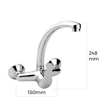 Mixer Tap EDM 01165 Silver Stainless steel Brass Zinc