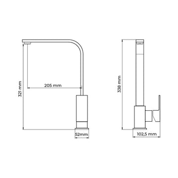 Mixer Tap EDM 01194 Getaria Silver Stainless steel Brass Zinc 5,2 x 20,05 x 33,8 cm