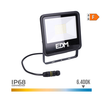 Projecteur LED EDM Noir 50 W F 4000 Lm (6400 K)