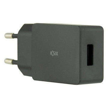 Wandladegerät + USB A zu USB-C-Kabel KSIX USB Schwarz